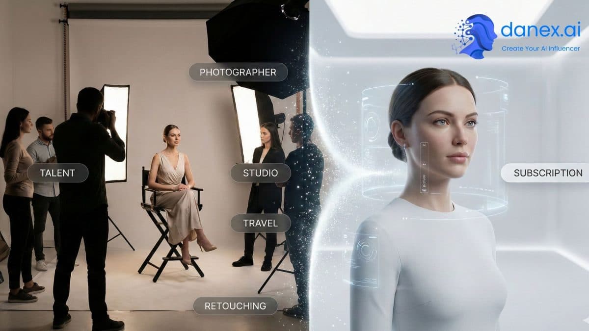 Agency ROI comparison - virtual influencer vs real model production costs Agency ROI comparison - virtual influencer vs real model production costs