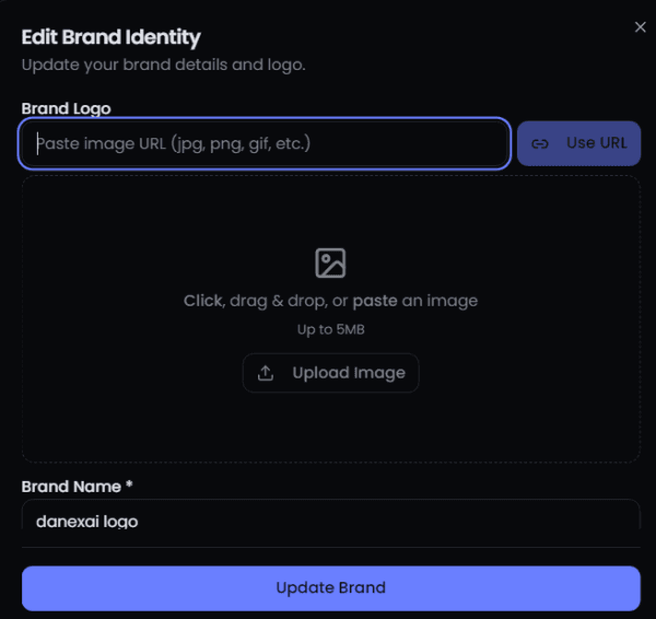 Brand identity setup Step 1: Set up brand identity in AI brand assets