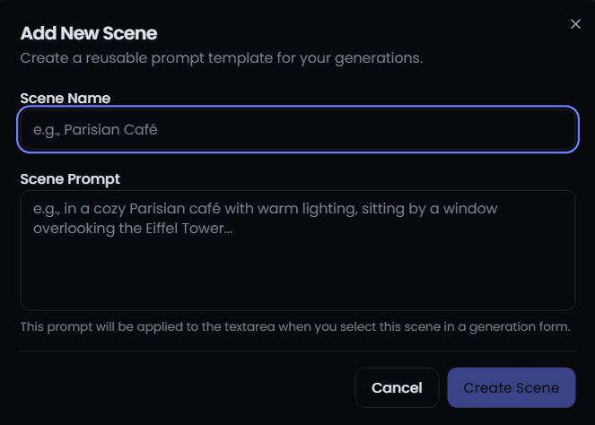 Reusable scenes Step 3: Create reusable scenes for AI brand content