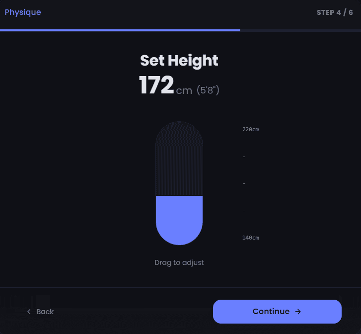 Set height Step 4: Customize AI influencer height