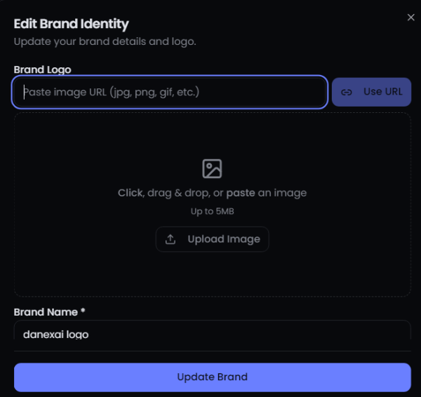 Brand identity setup Step 1: Set up brand identity in AI brand assets